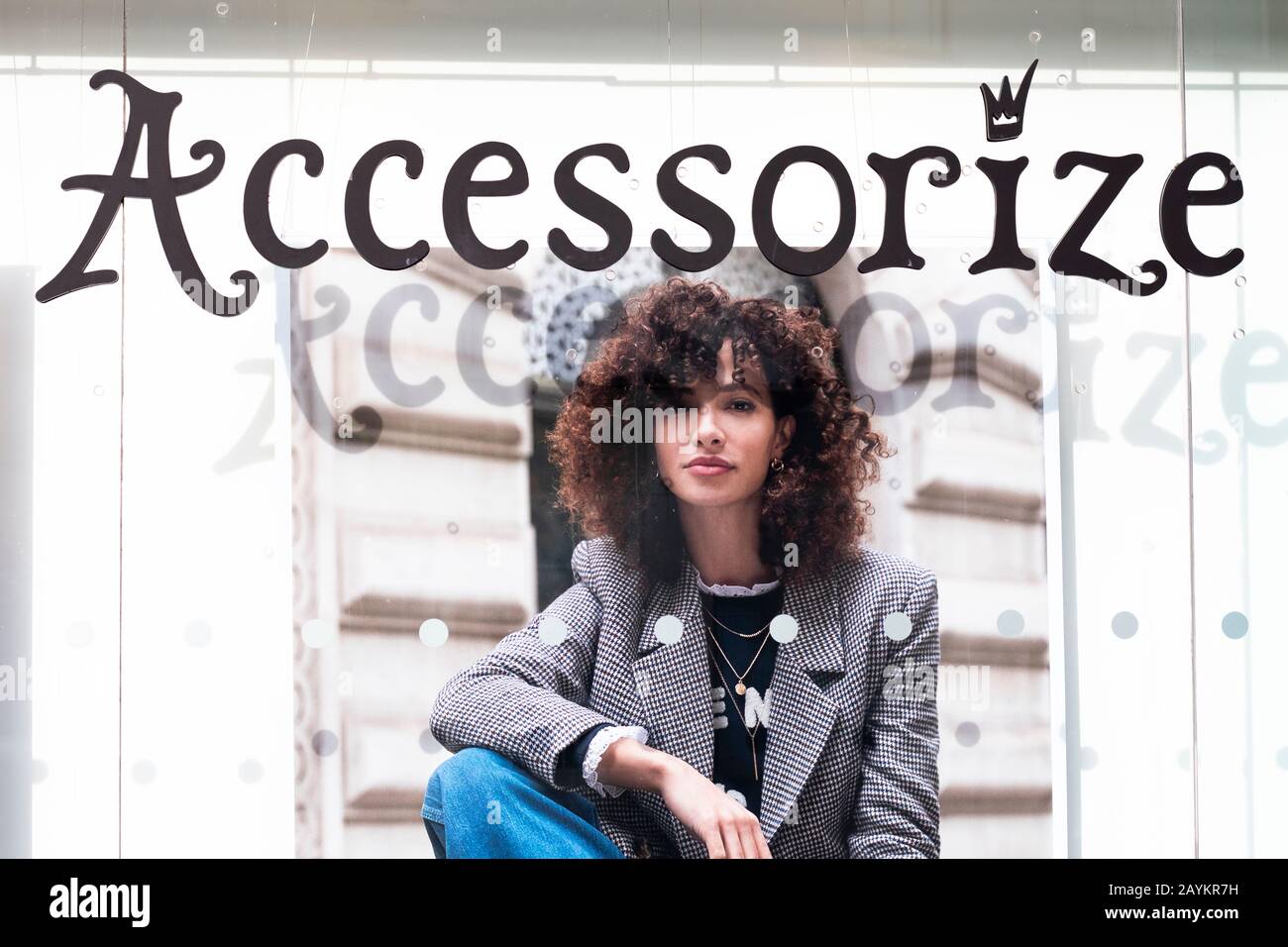 Monsoon Accessorize window display, company started in 1973 by Peter Simon  selling ladies accessories Stock Photo - Alamy