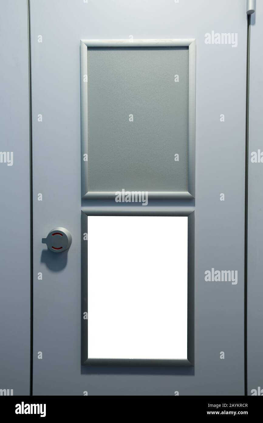 Download Shallow Advertisement Banner Mockup Inside A Toilet Door Cabin Stock Photo Alamy