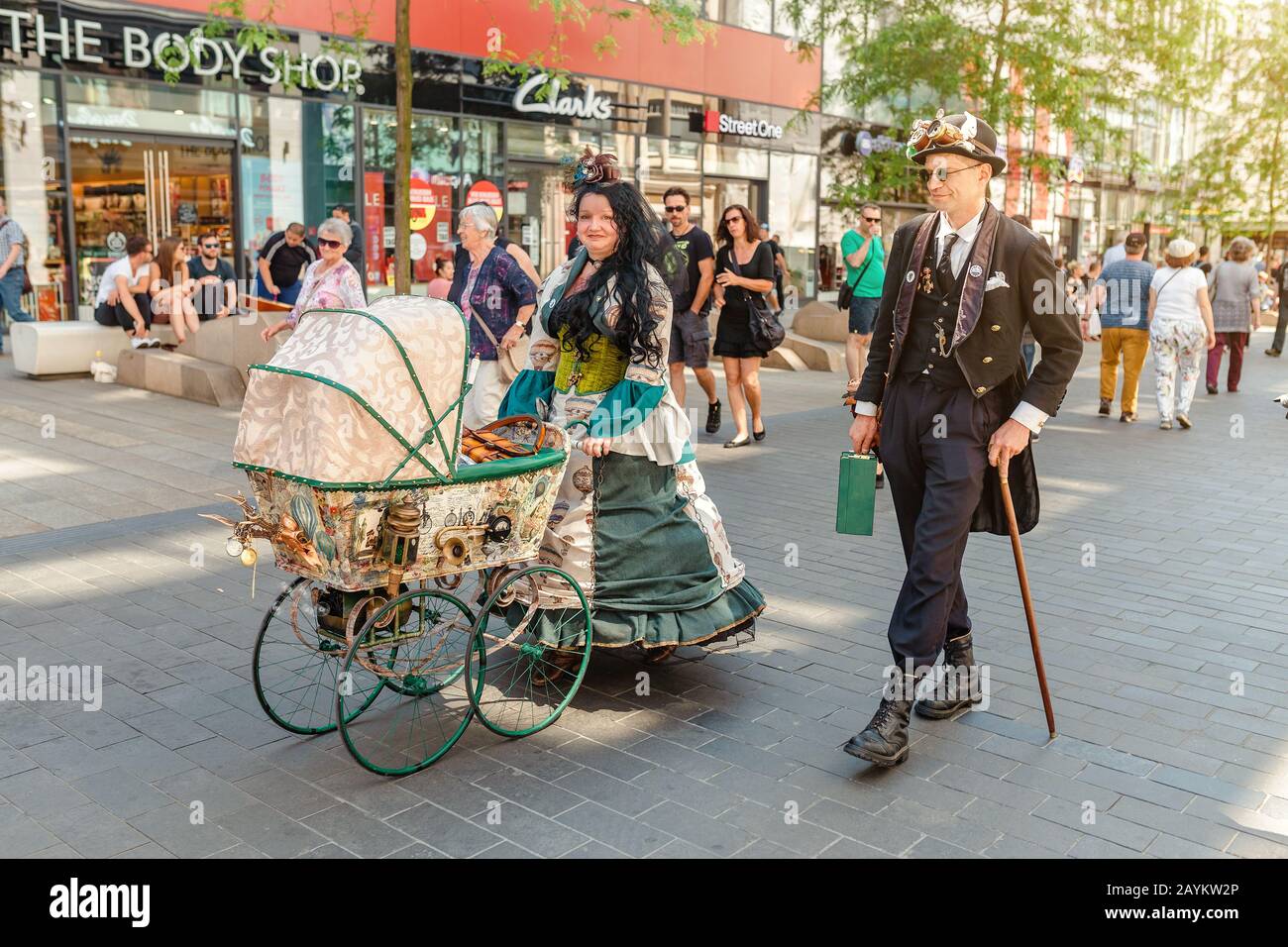 Leipzig Germany May 21 18 Dressed Up People Take Part In The Annual Gothic And Steampunk Festival In Leipzig Stock Photo Alamy