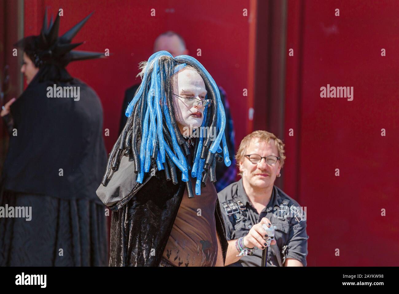 LEIPZIG, GERMANY - MAY 21, 2018: Dressed up people take part in the annual Gothic and Steampunk Festival in Leipzig Stock Photo