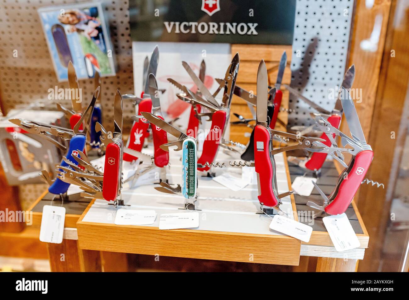 LEIPZIG, GERMANY - MAY 21, 2018: Victorinox knife store in Germany Stock Photo