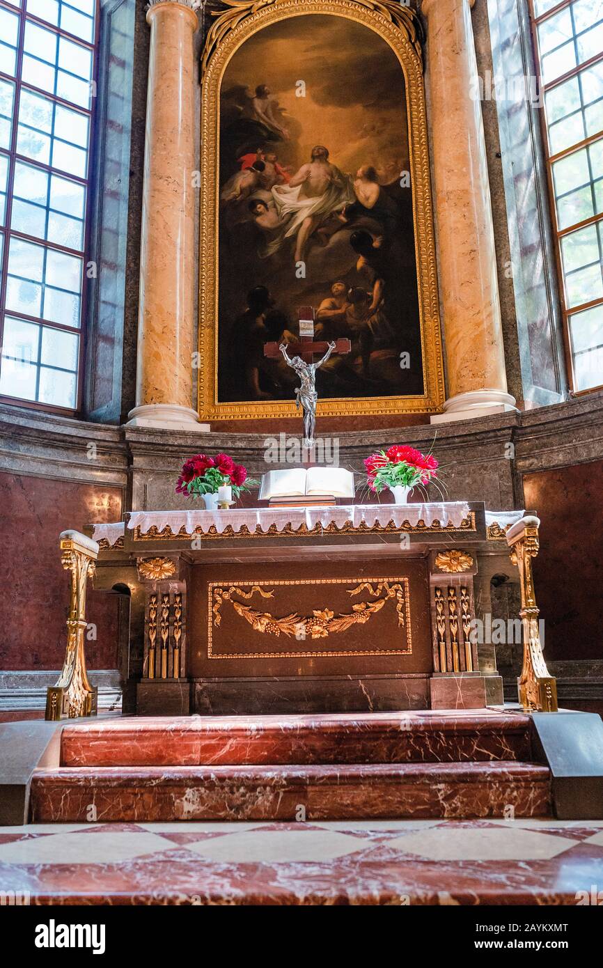 LEIPZIG, GERMANY - MAY 21, 2018: Interior of St. Nicholas church in ...