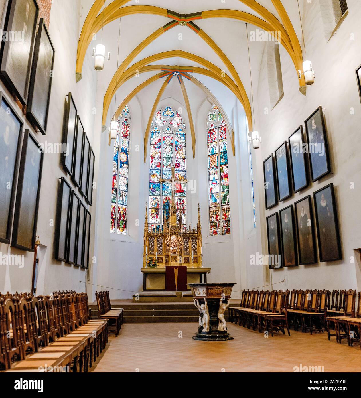 LEIPZIG, GERMANY - MAY 21, 2018: Interior of the Thomaskirche St Thomas ...