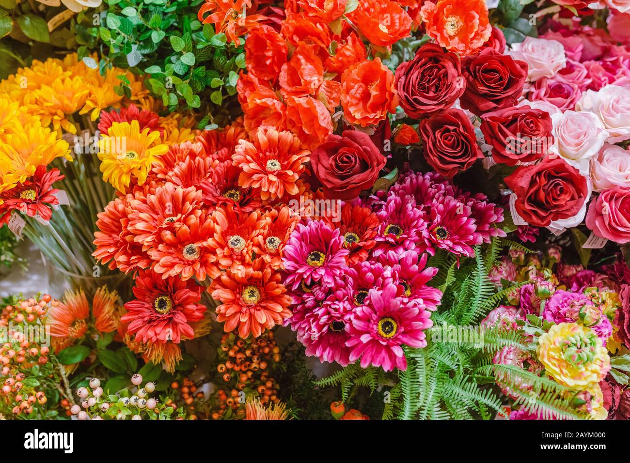 artificial flowers background Stock Photo Alamy