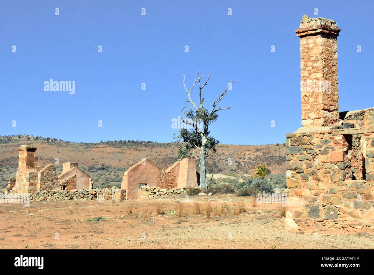 Ruins of the Stables at Kanyaka Station at Flinders Ranges, South Australia, Australia Stock Photo