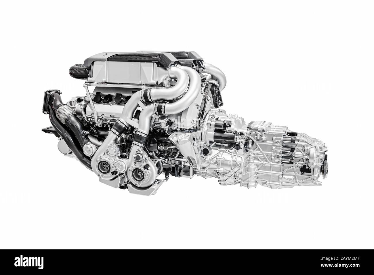 Modern sportive Car Engine motor Isolated on White Stock Photo Alamy