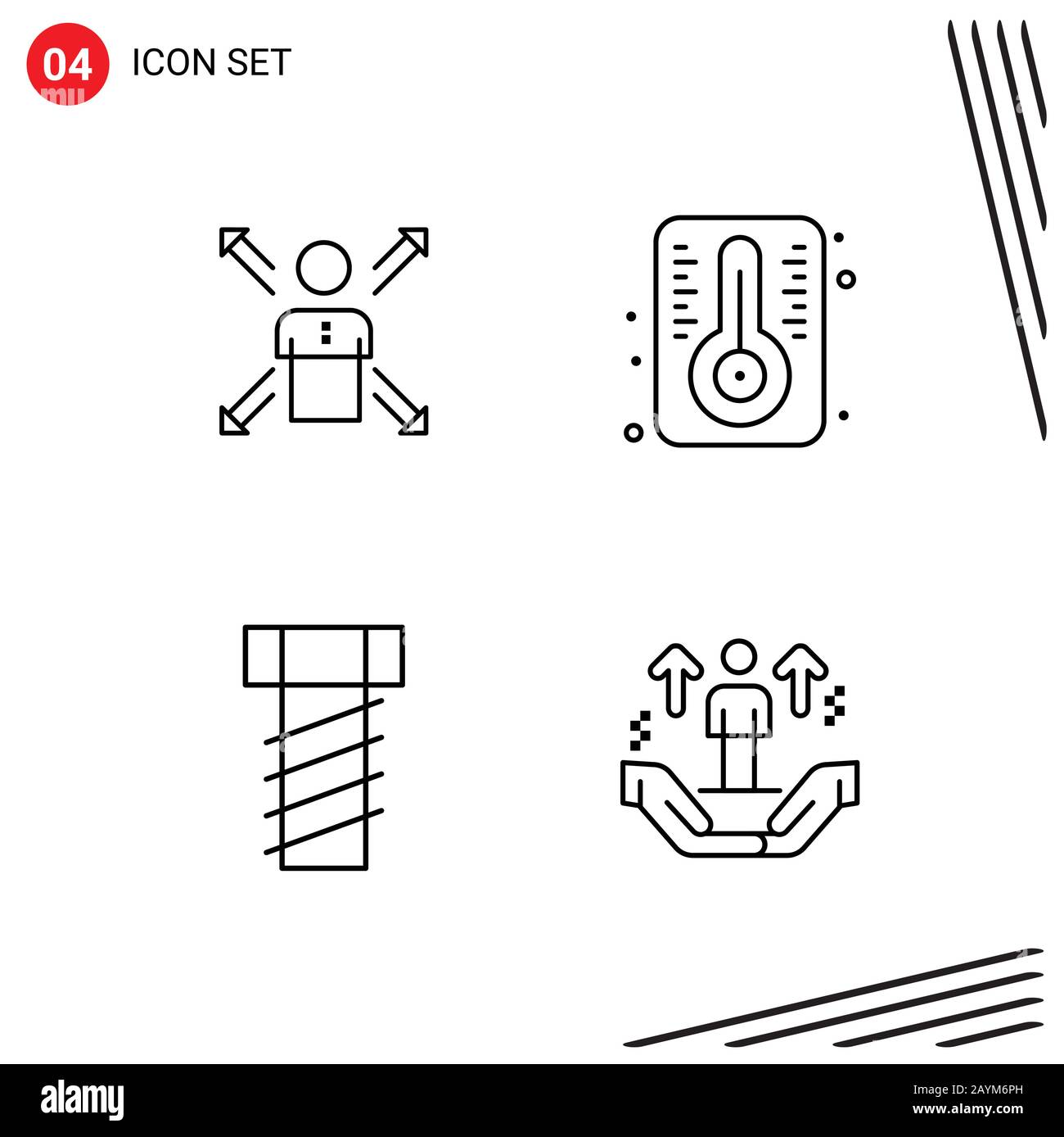 Collection of 4 Vector Icons in Line style. Pixle Perfect Outline ...