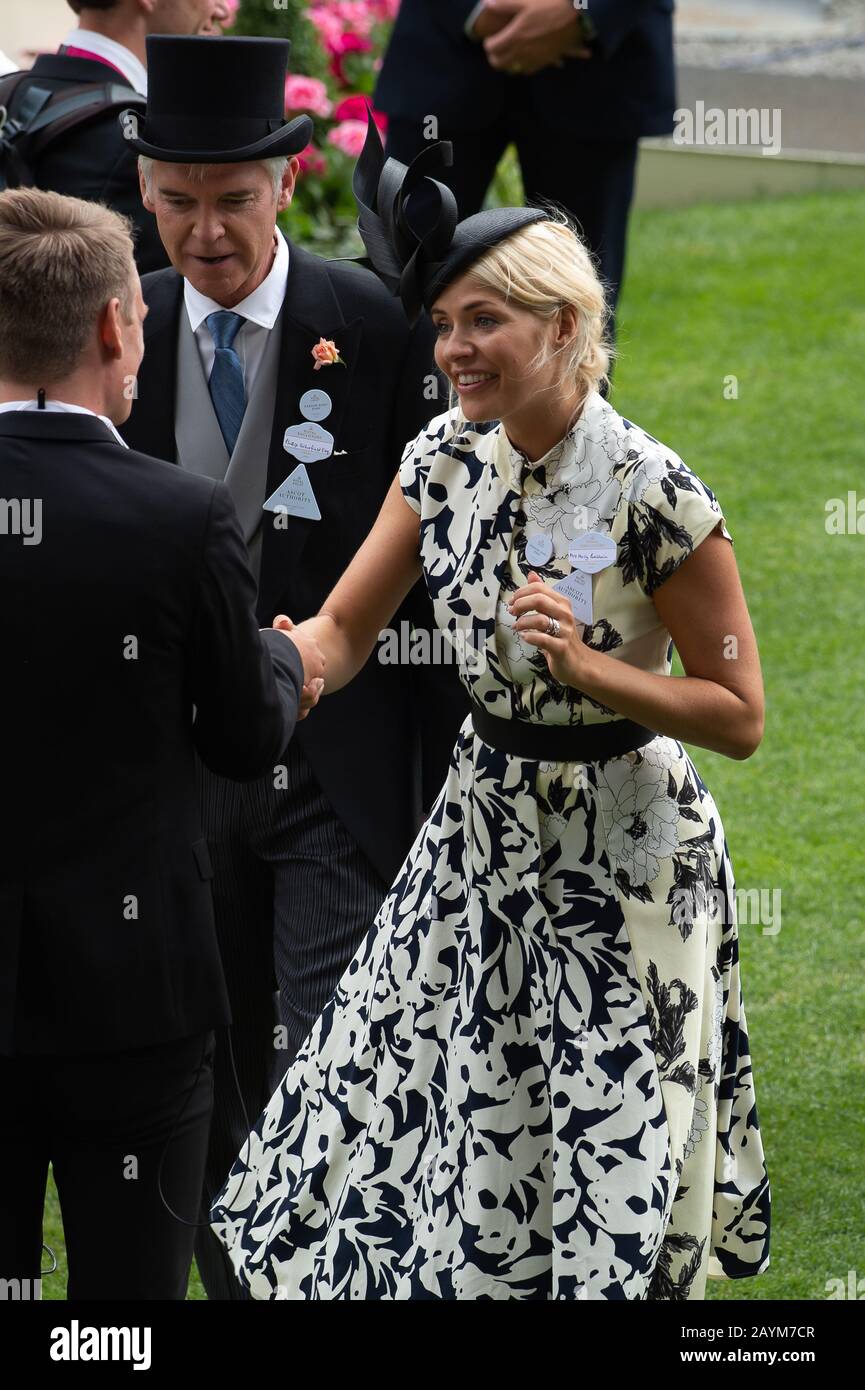 Day Four, Royal Ascot, Ascot, Berkshire, UK. 23rd June, 2017. ITV This Morning Television presenters Phillip Schofield and Holly Willoughby enjoying Royal Ascot. Credit: Maureen McLean/Alamy Stock Photo