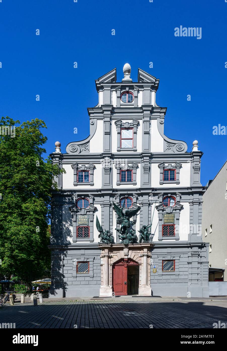 The magnificent east façade of the Zeughaus in Augsburg Stock Photo