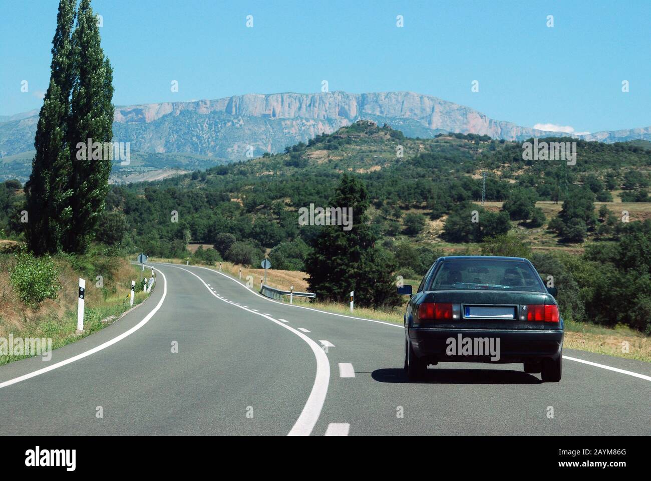 Asphalt road driving car sunset hi-res stock photography and images - Alamy