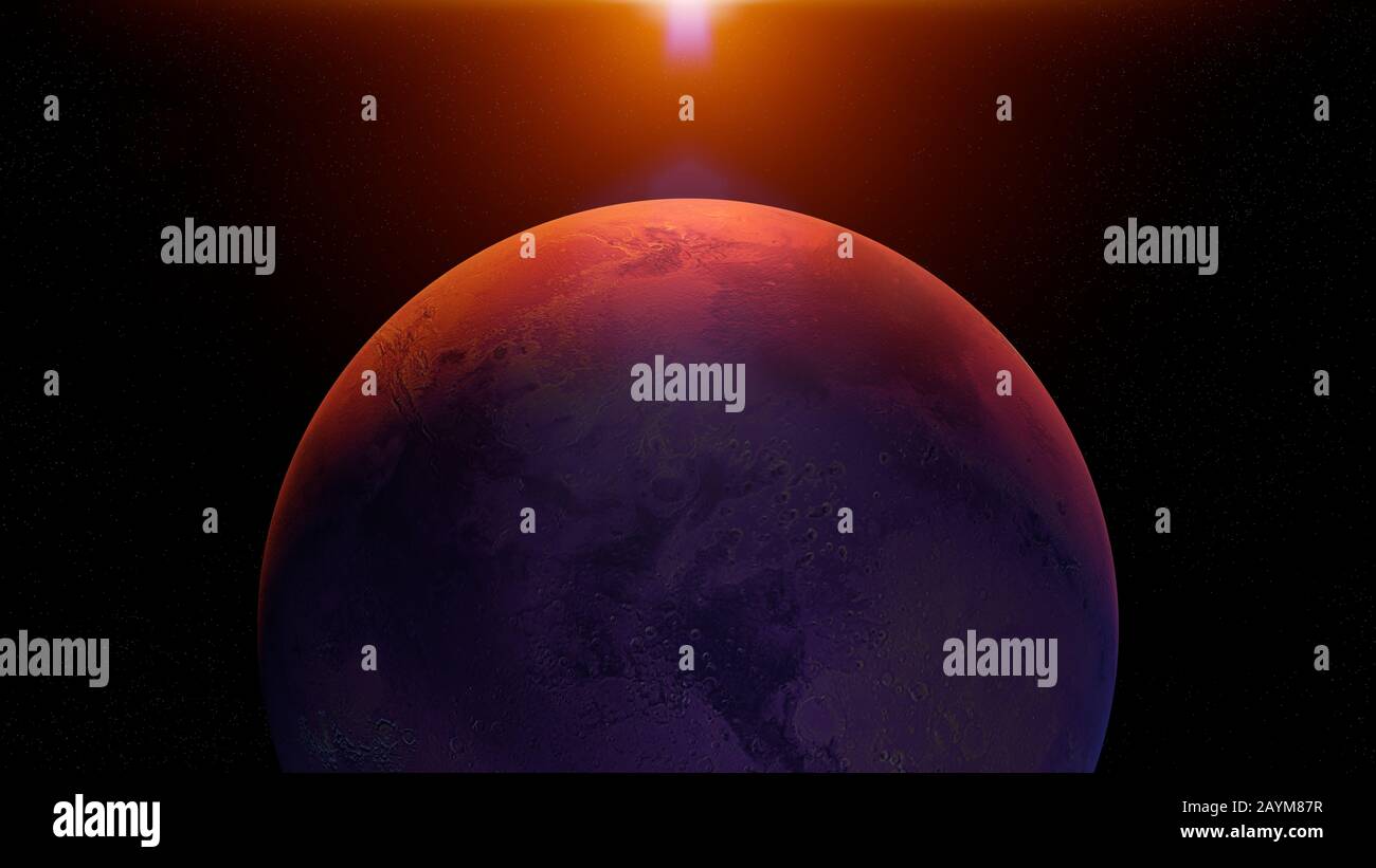 planet Mars, sunrise on the red planet Stock Photo - Alamy