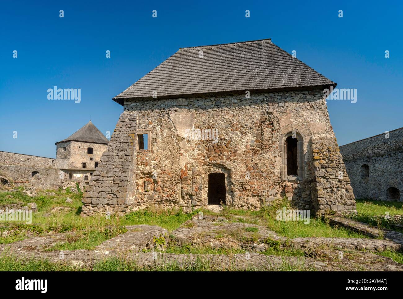 Medieval monastery converted in 16th century into castle near village ...