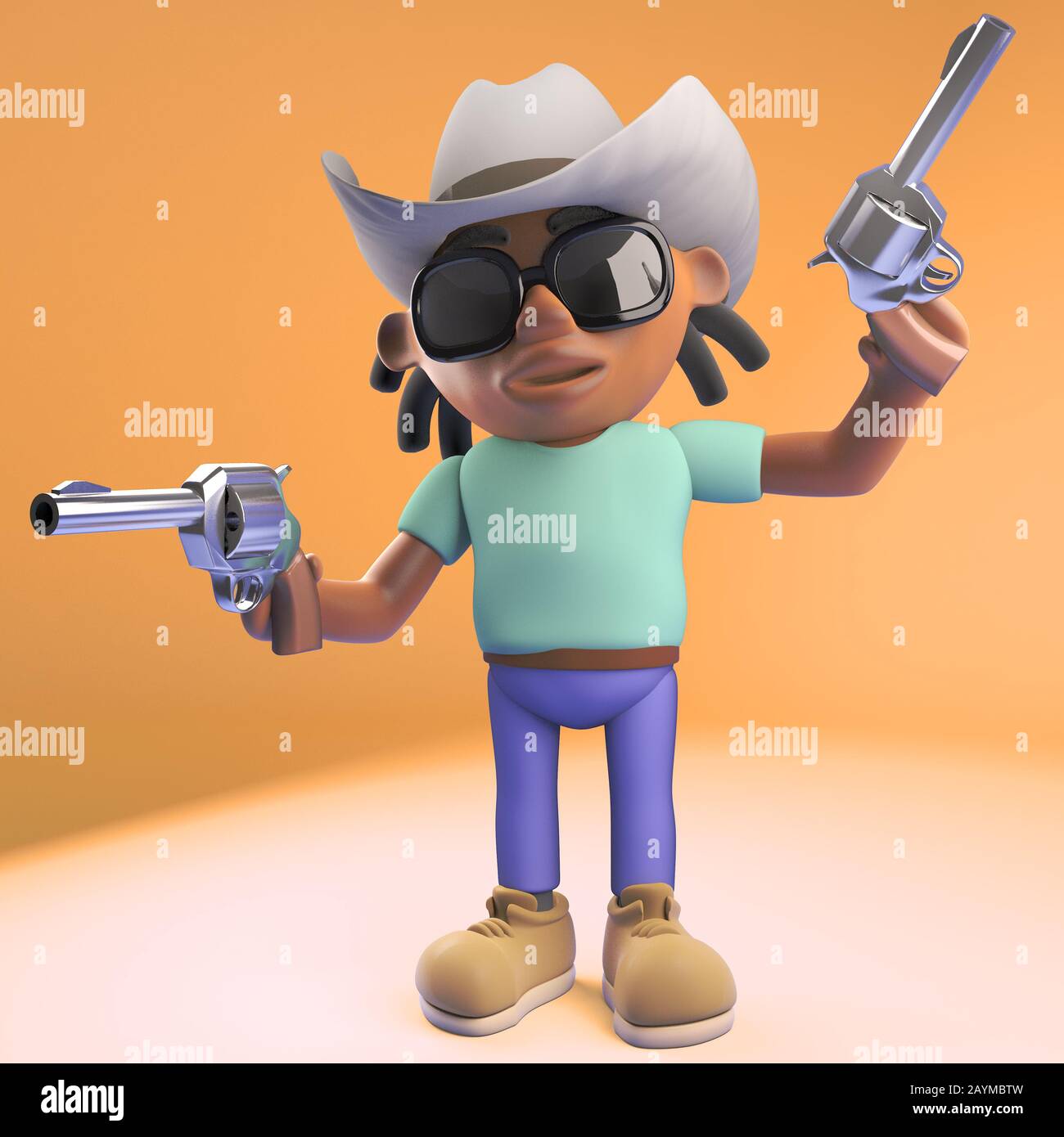 dreadlocks wearing cowboy hat 