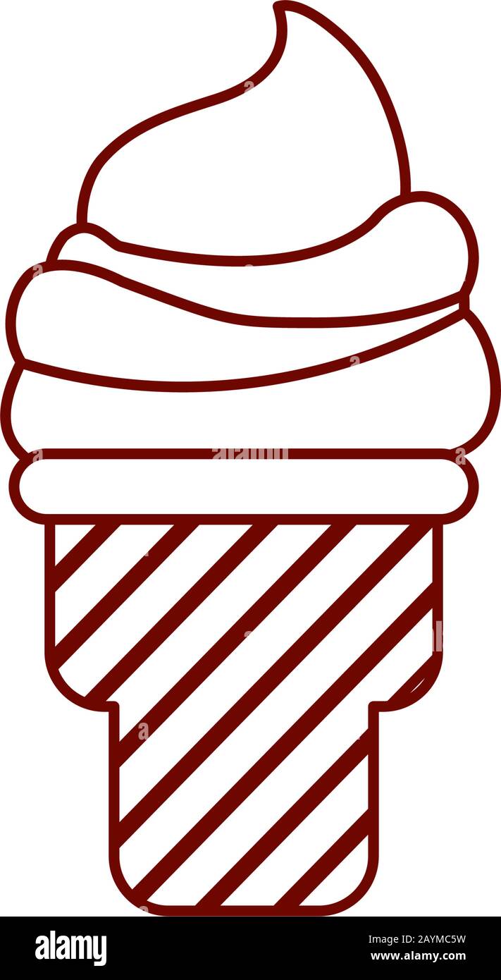 Ice cream line style icon design, Sweet dessert food flavor scoop ...