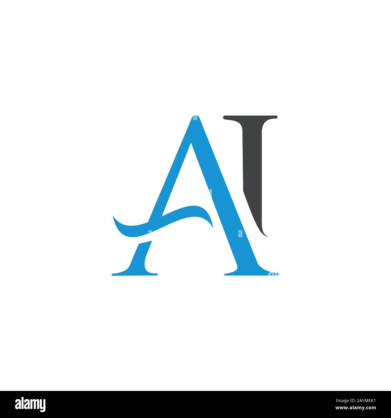 Initial letter ai or ia logo vector design template Stock Vector