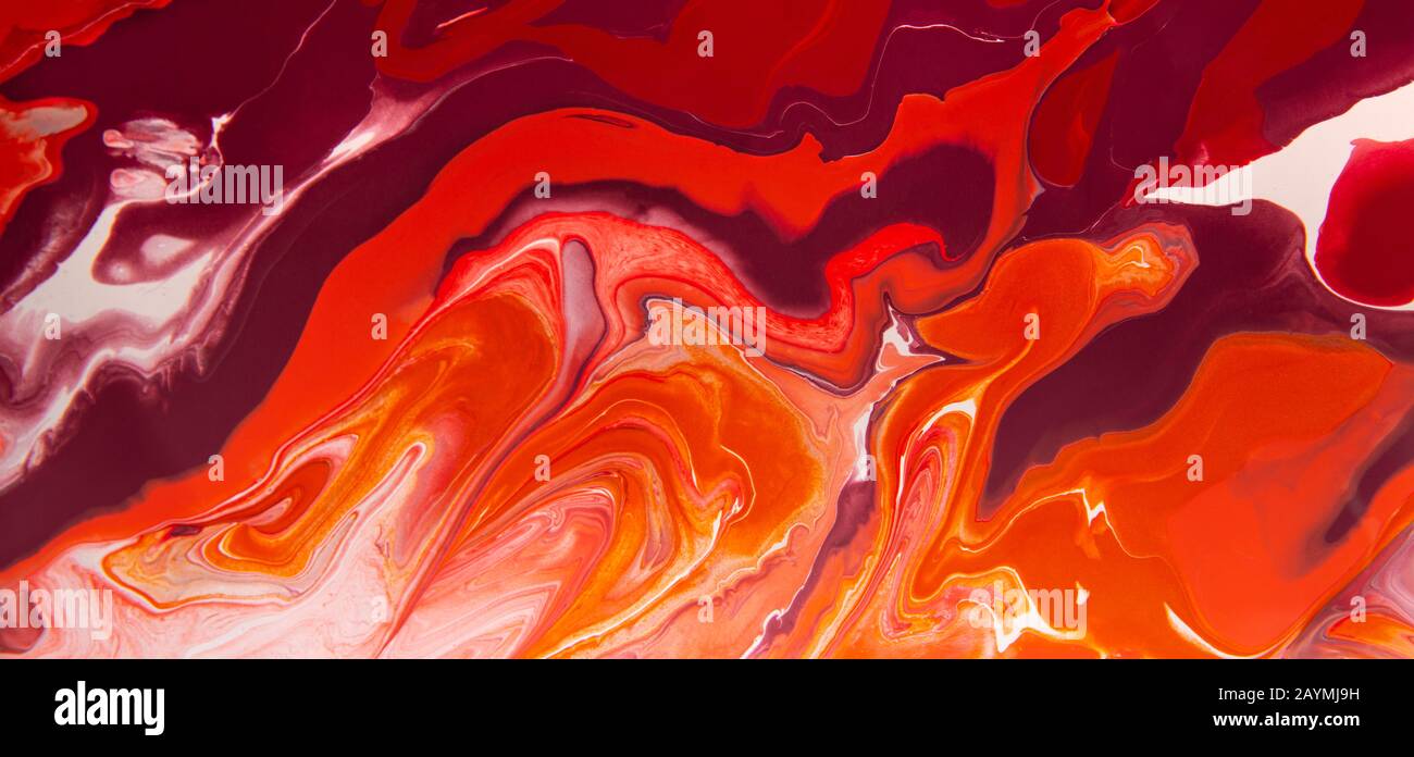 Liquid marble pattern, panorama, creative ink wallpapers Stock Photo