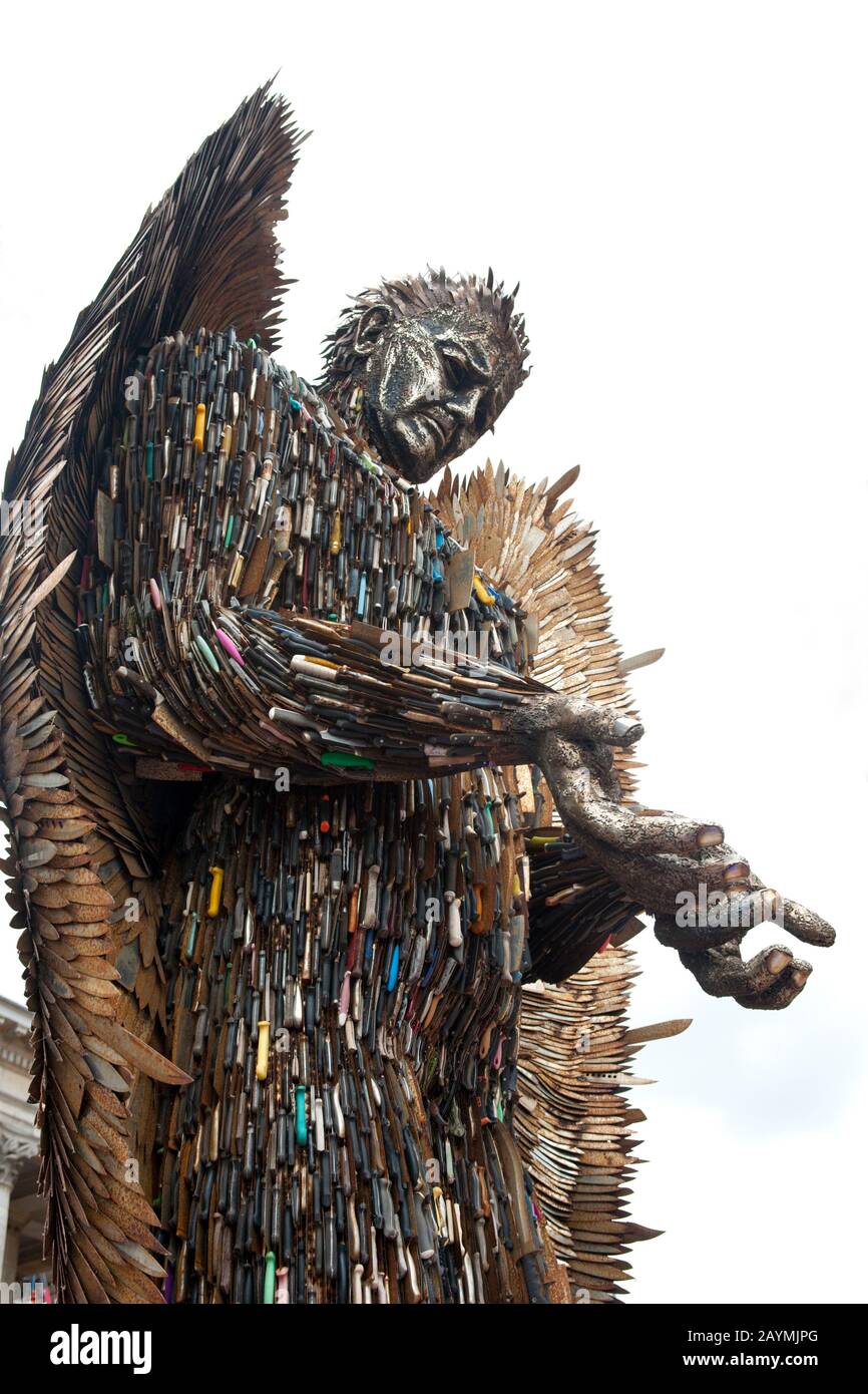 Birmingham Host's The Knife Angel National Monument That Is Against Violence & Aggression Stock Photo