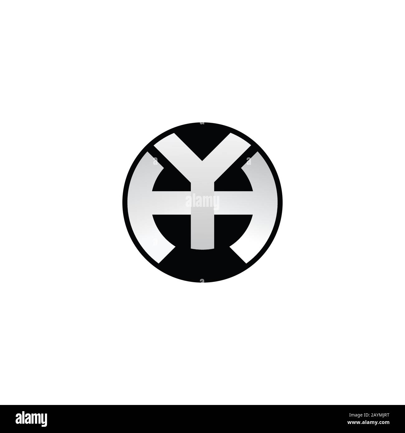 initial letter yh or hy logo vector design Stock Vector
