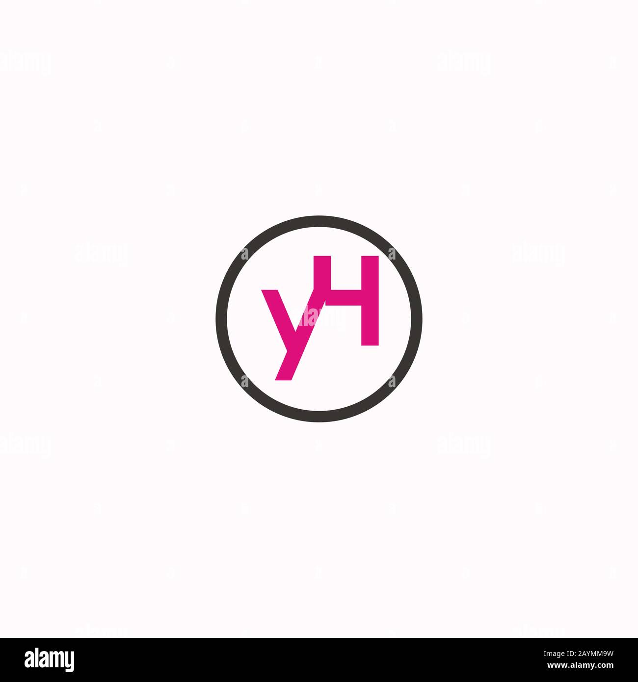 initial letter yh or hy logo vector design Stock Vector