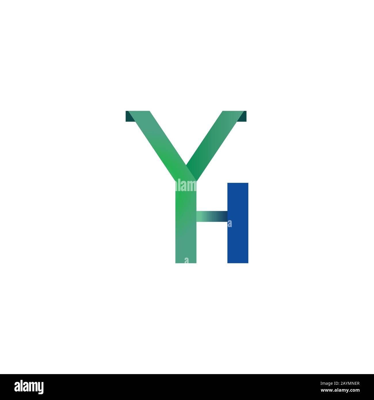 initial letter yh or hy logo vector design Stock Vector