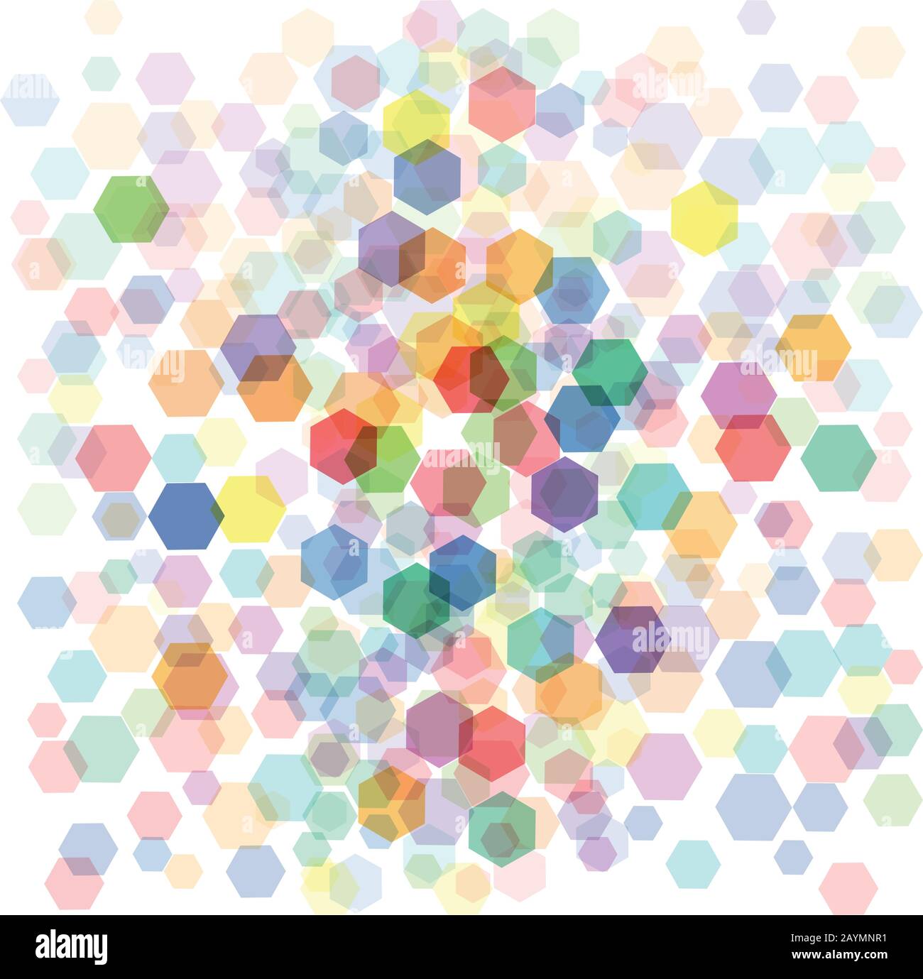 Vector abstract background with hexagons, blurry light effect Stock ...