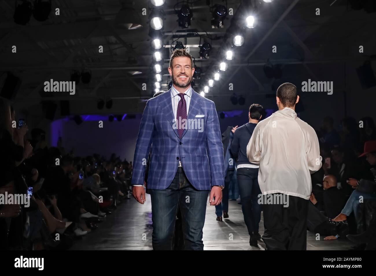 New York, NY, USA - February 5, 2020: Jesse Palmer and other celebrities walk Blue Jacket runway in support of mens health and prostate cancer awarene Stock Photo