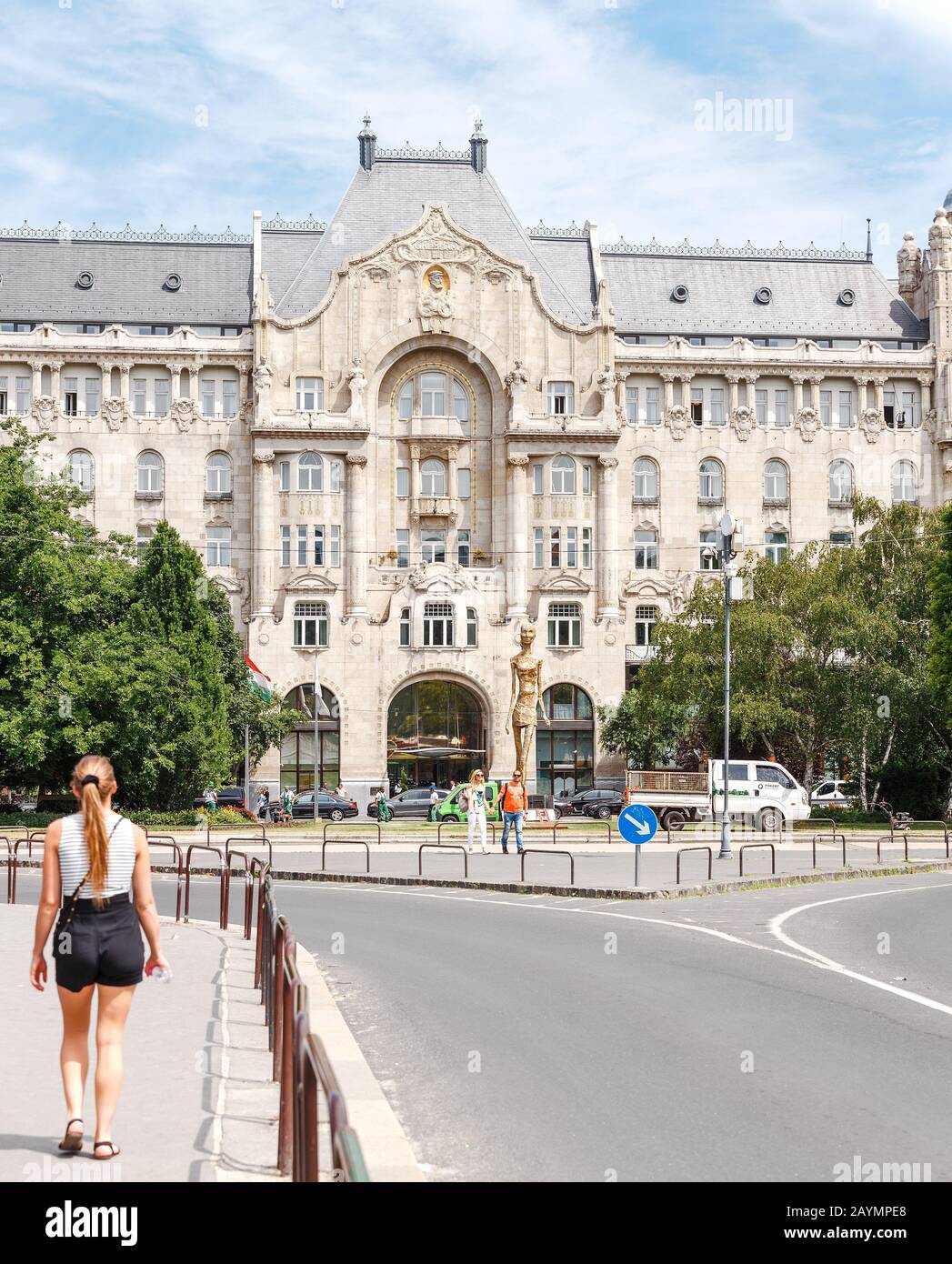 14 MAY 2018, BUDAPEST, HUNGARY: Gresham Palace now is luxury Four Seasons Hotel Stock Photo