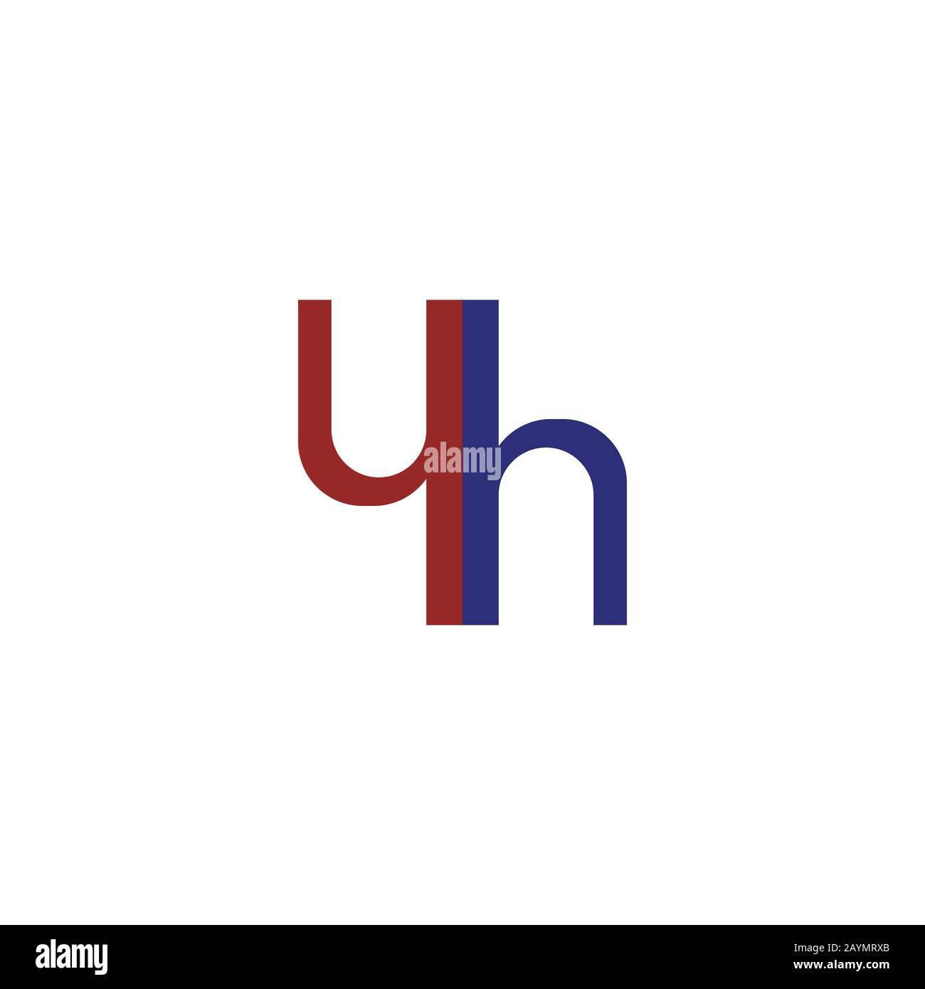 initial letter yh or hy logo vector design Stock Vector