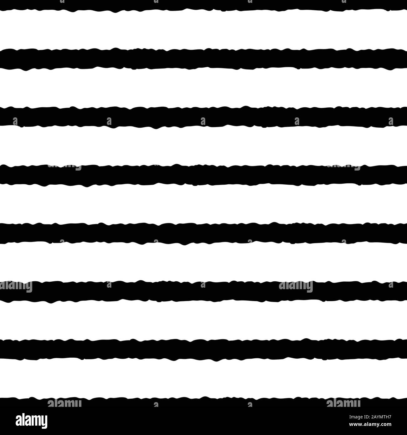 Black, white rough stripes texture seamless pattern. Great for modern wallpaper, backgrounds, invitations, packaging design projects. Surface pattern. Stock Vector