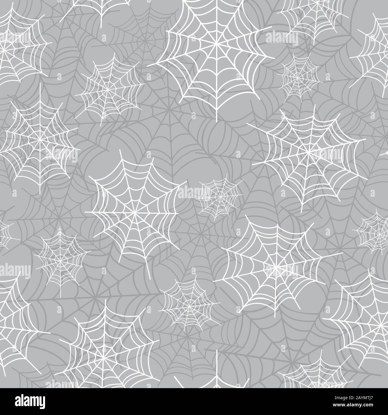 Cobweb, spiderweb halloween seamless pattern. Creepy background repeat pattern for october holidays. Vector illustration. Stock Vector
