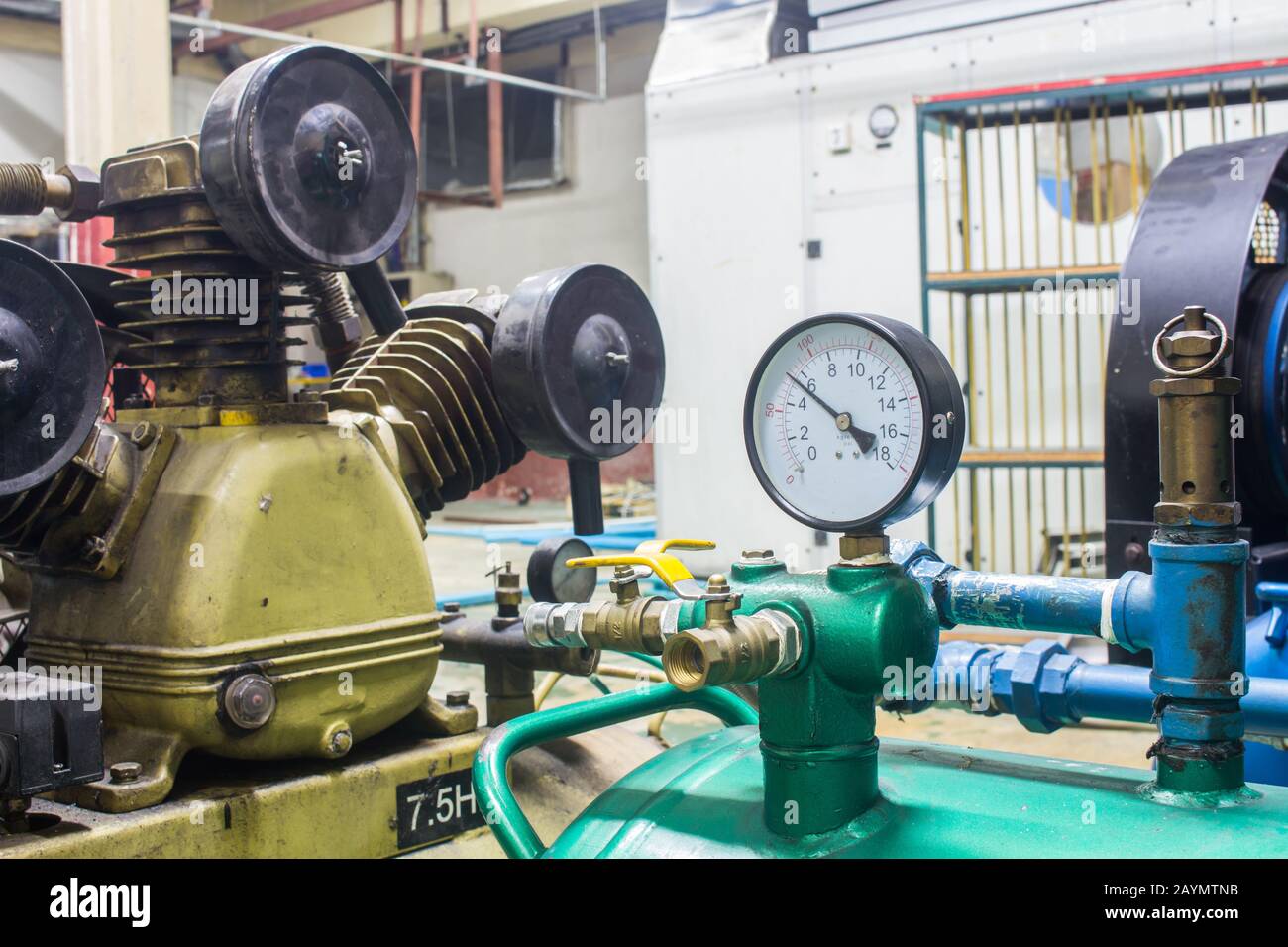 The pressure gauge, in the pneumatic system Stock Photo Alamy