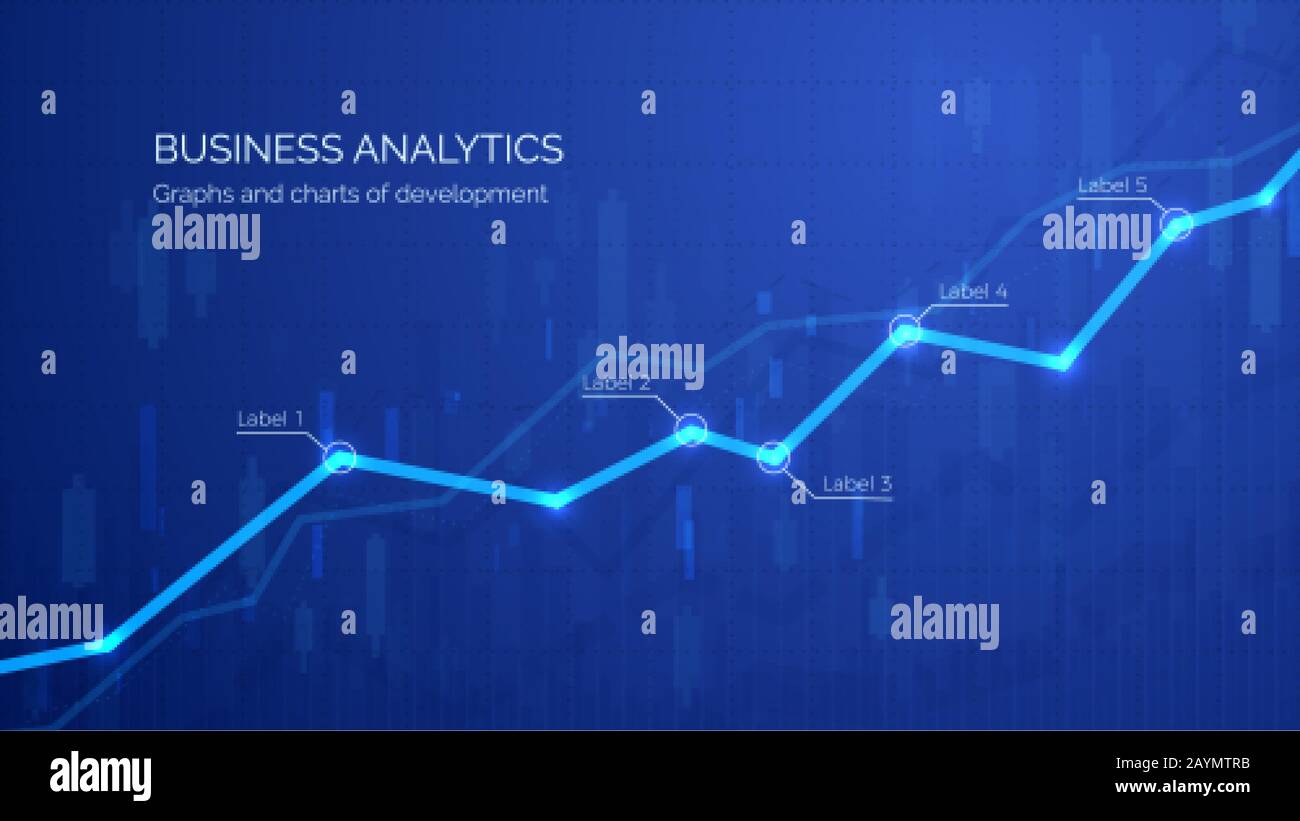 Monitoring finance profit and statistic. Graph chart of stock market investment trading. Abstract analisys and statistic diagram. vector illustration Stock Vector