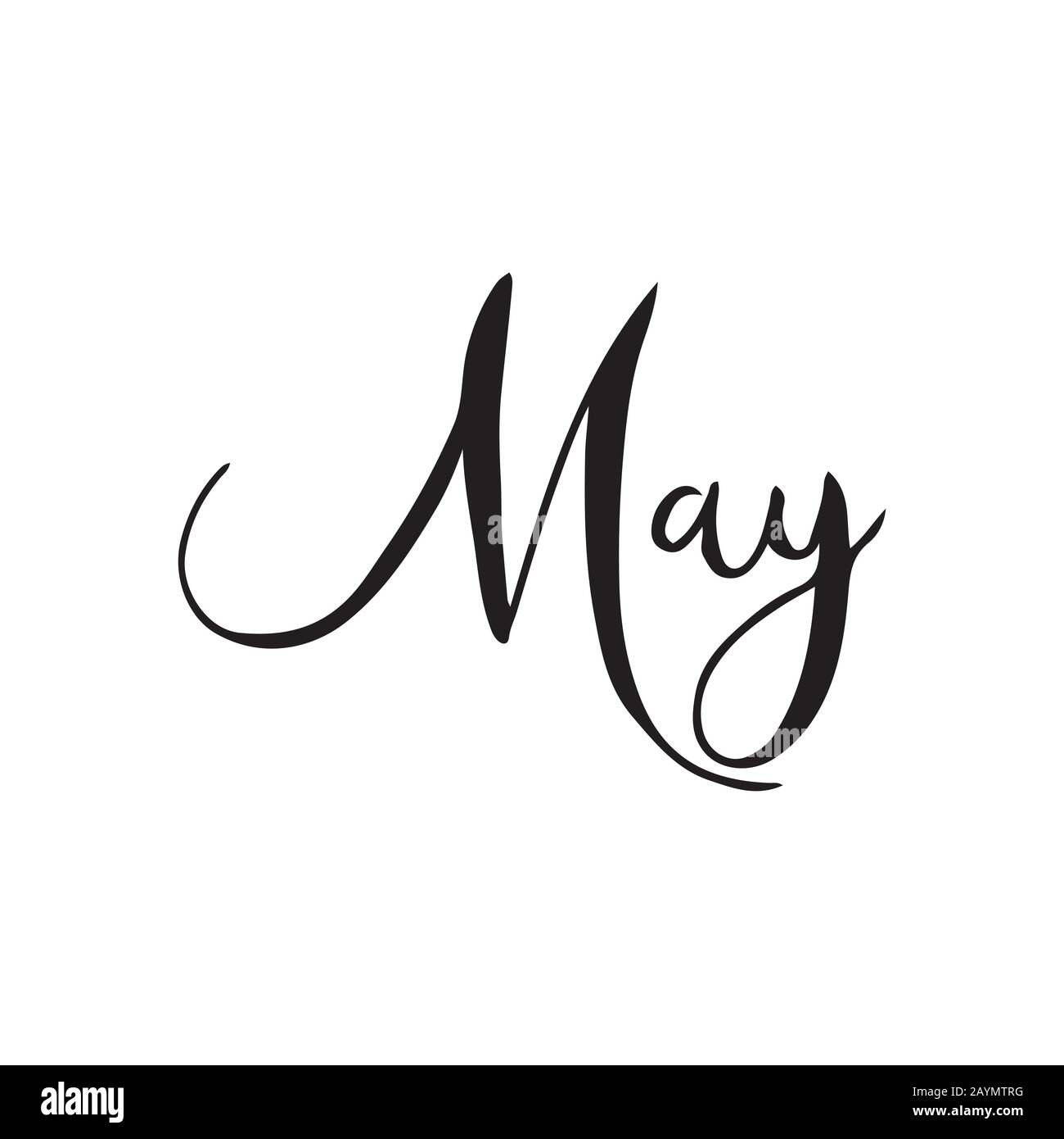 Hand drawn calligraphy lettering month April. Handwritten phrase for ...