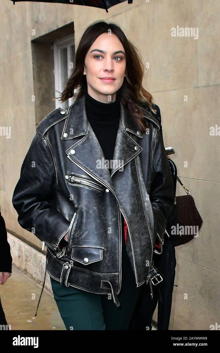 London, UK. 16th Feb, 2020. Alexa Chung attends Victoria Beckham London  Fashion Week 2020 catwalk show. British fashion designer and former Spice  Girl presents her autumn/winter collection at Banqueting House, London  London,