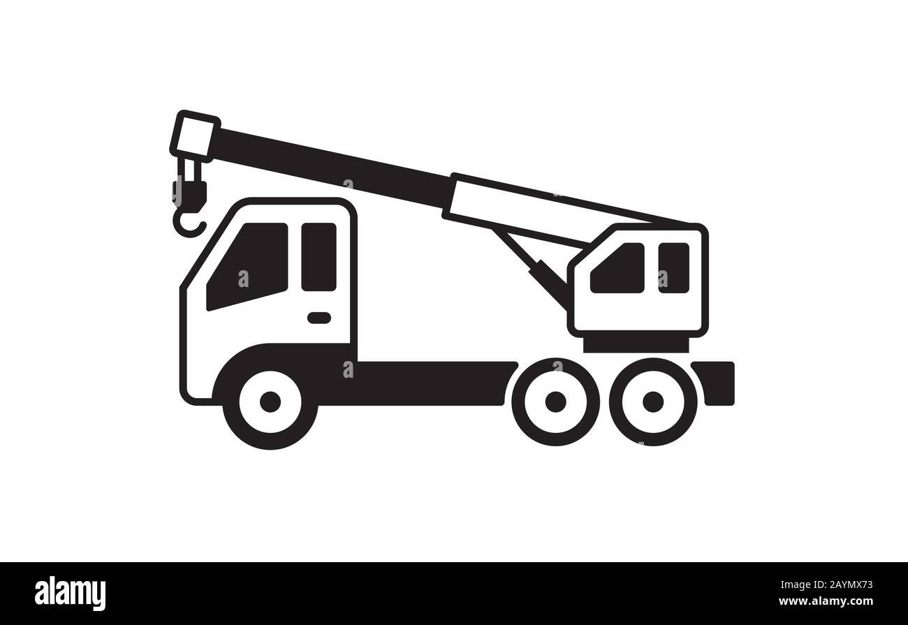 crane truck illustration Stock Vector