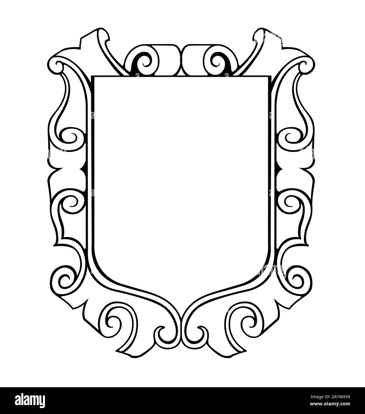 shield emblem ilustration (outline) Stock Vector