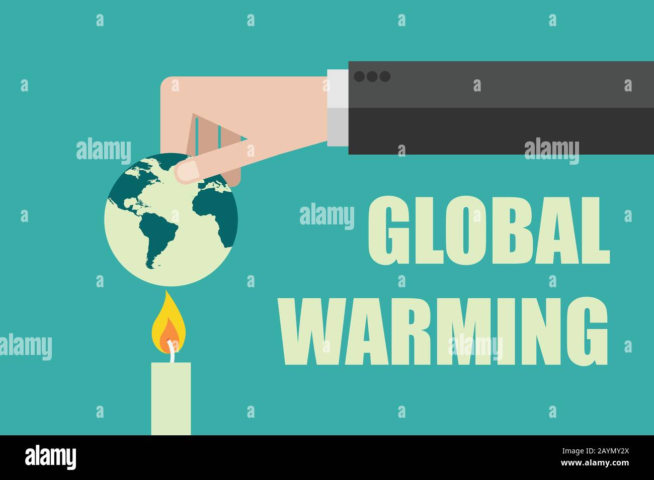 burning the world, stop global warming concept Stock Vector