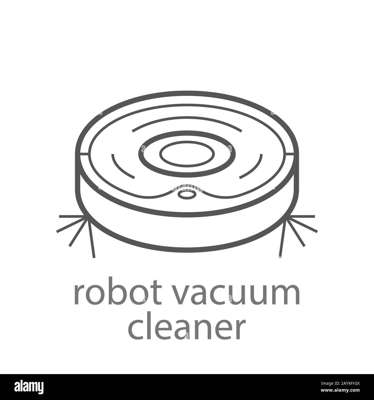 Robot vacuum cleaner isolated linear icon. Simple element illustration from smart home concept icons. Vector Illustration. EPS 10 Stock Vector