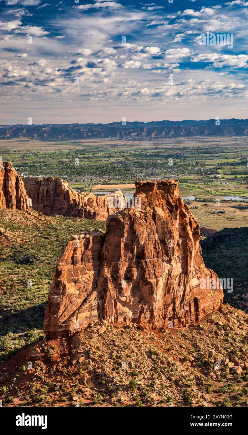 Independence Monument rock formation, Colorado National Monument, Colorado, USA Stock Photo