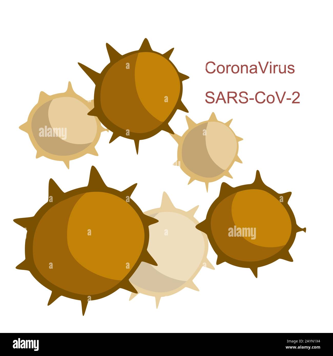 Color vector image of abstract virus bacteria on a white background ...