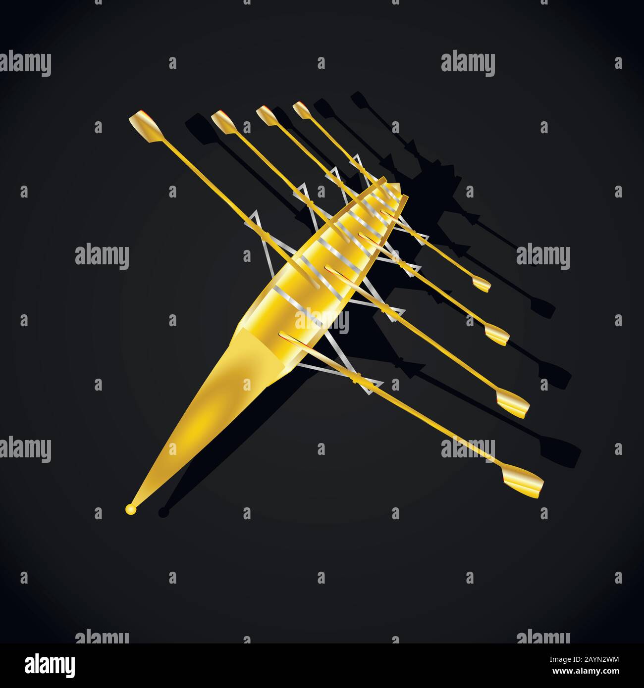 Vector illustration of a gold icon for rowing Stock Vector Image & Art ...