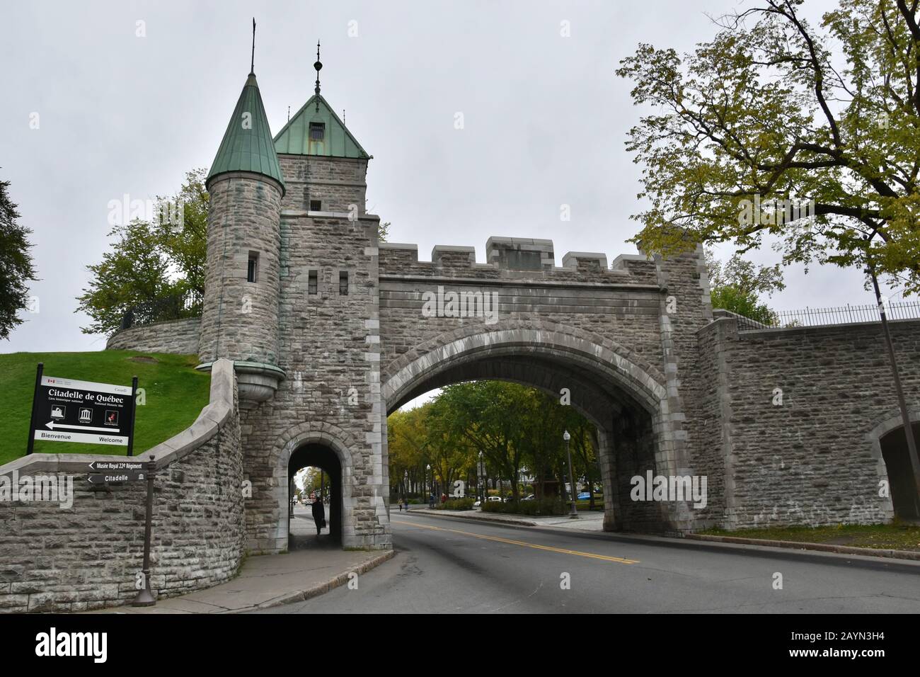 The Gates of Quebec City, one of the only walled cities in North America Stock Photo