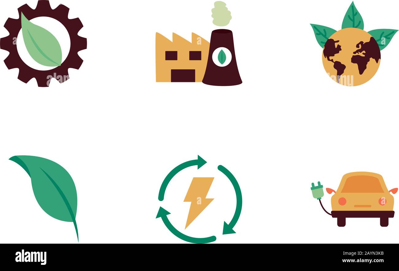 bundle of environment set icons Stock Vector Image & Art - Alamy