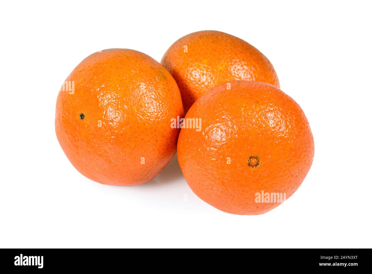 Tangerine or mandarin citrus fruit isolated on white background with clipping path Stock Photo