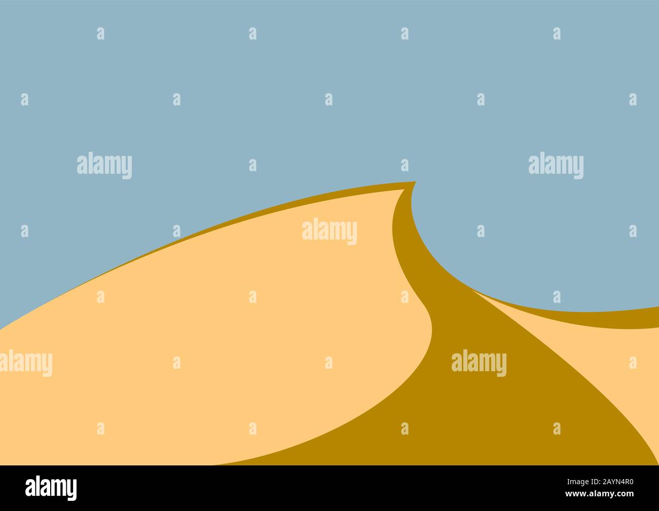 Dunes in the sahara desert, sand hills, vector background Stock Vector