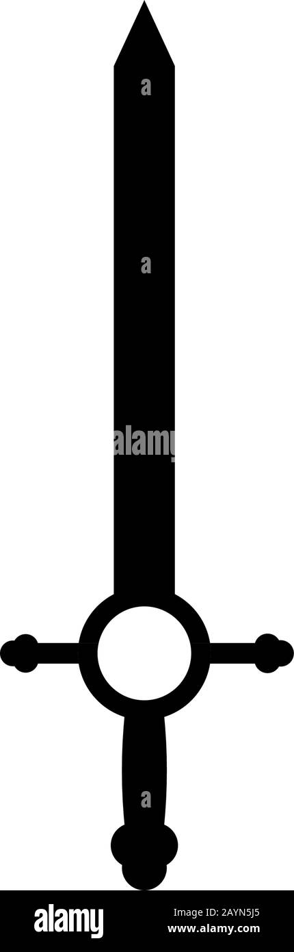 An isolated sword icon on a white background. Fantasy Warrior ancient ...