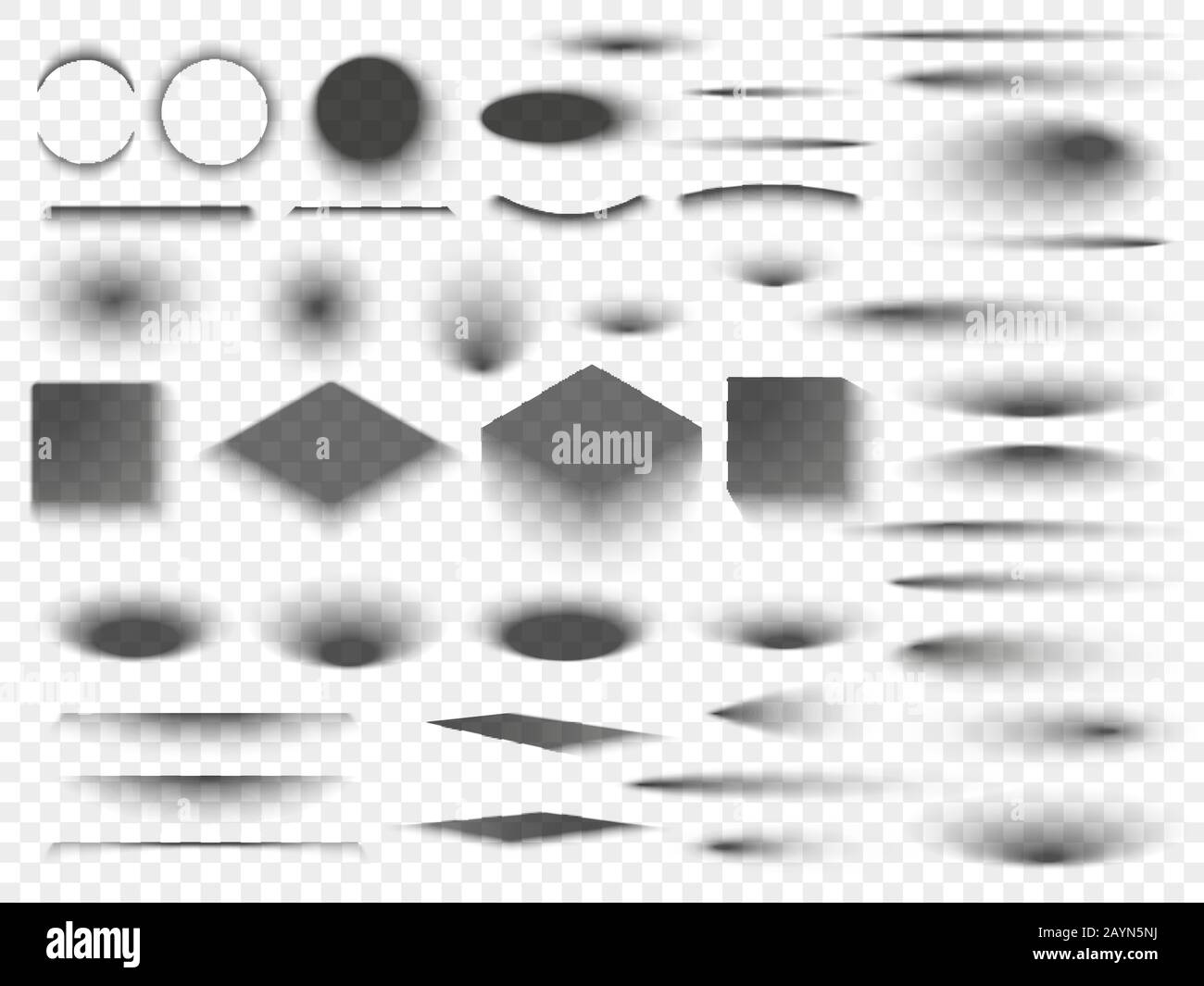 Round and square isolated floor transparent shadows. Dark oval shadow ...