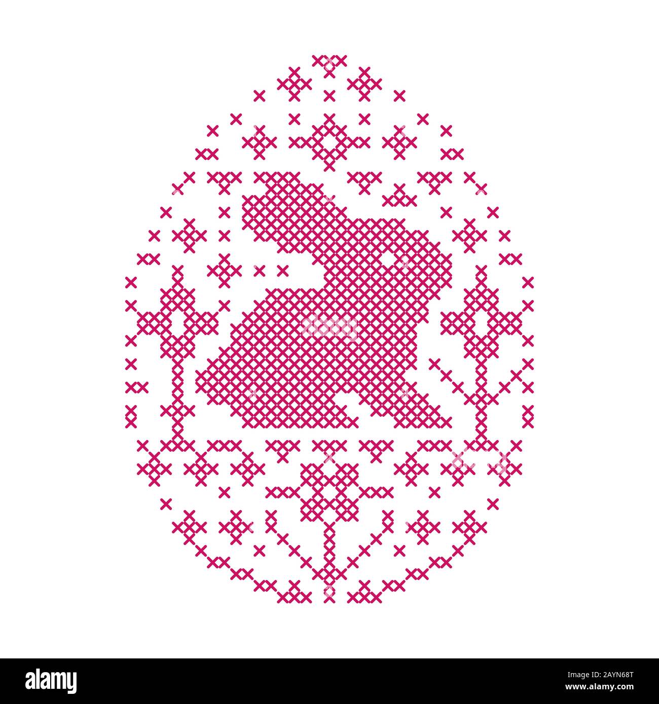 Embroidered Easter egg Stock Vector