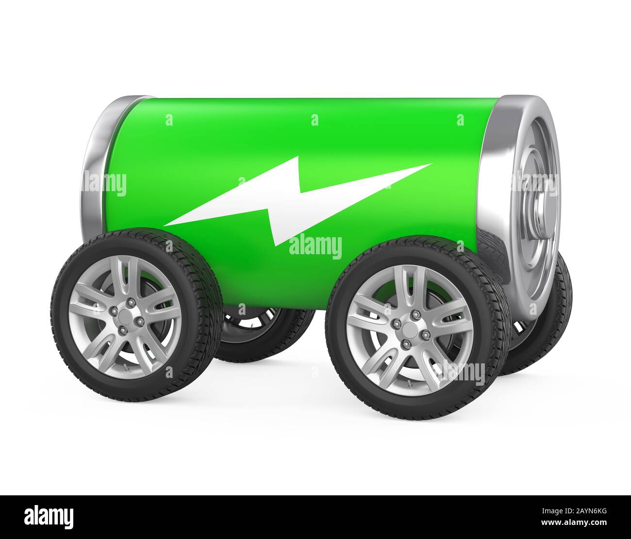 Battery with Wheels Isolated Stock Photo Alamy