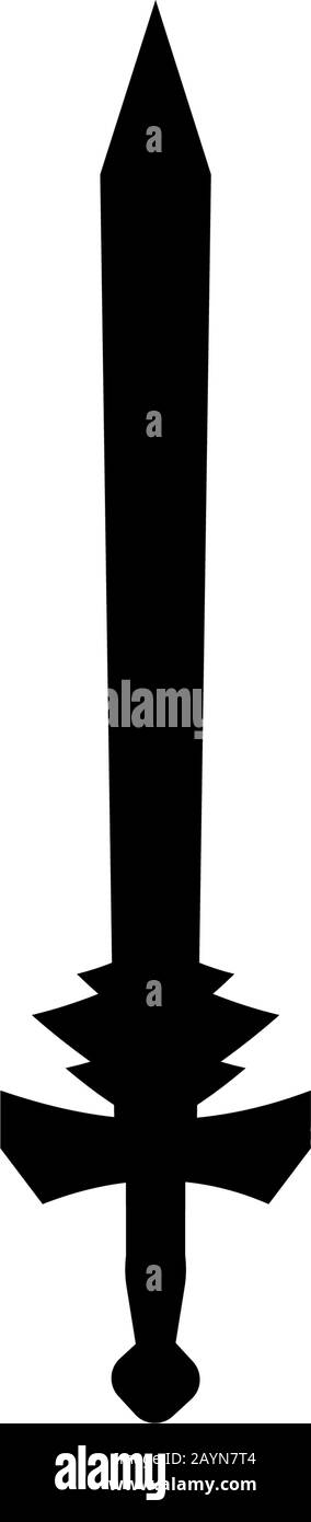An isolated sword icon on a white background. Fantasy Warrior weapons ...